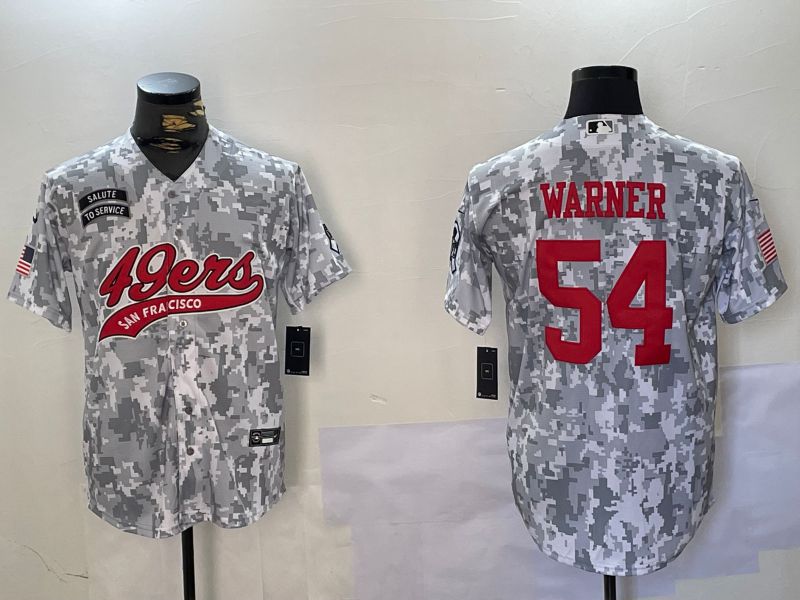 Men San Francisco 49ers #54 Warner Nike Arctic Camo 2024 Salute to Service Limited NFL Jersey style 1->san francisco 49ers->NFL Jersey